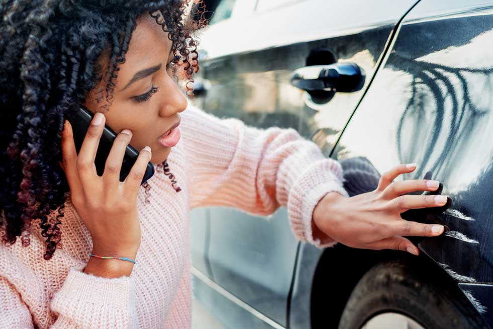 woman talking on telephone